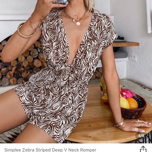 SHEIN Zebra Print Romper